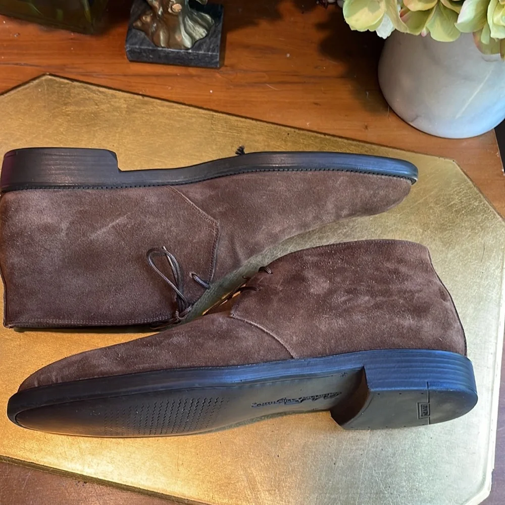 Salvatore Ferragamo Chukka Boot in Brown Suede